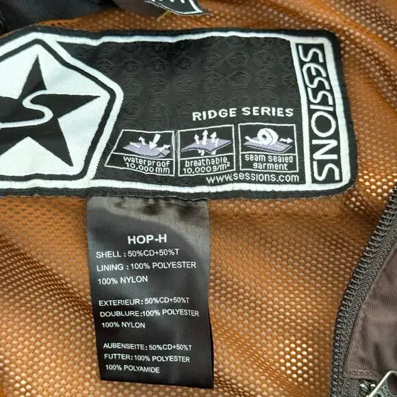 Sessions Ridge Series Hop H Snowboard Jacket Orange Checker Men’s Size Medium - Picture 4 of 7